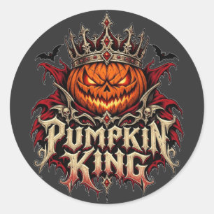 Gothic Halloween Kürbiskönig Runder Aufkleber