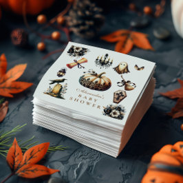 Gothic Halloween Little Boo Baby Shower Serviette