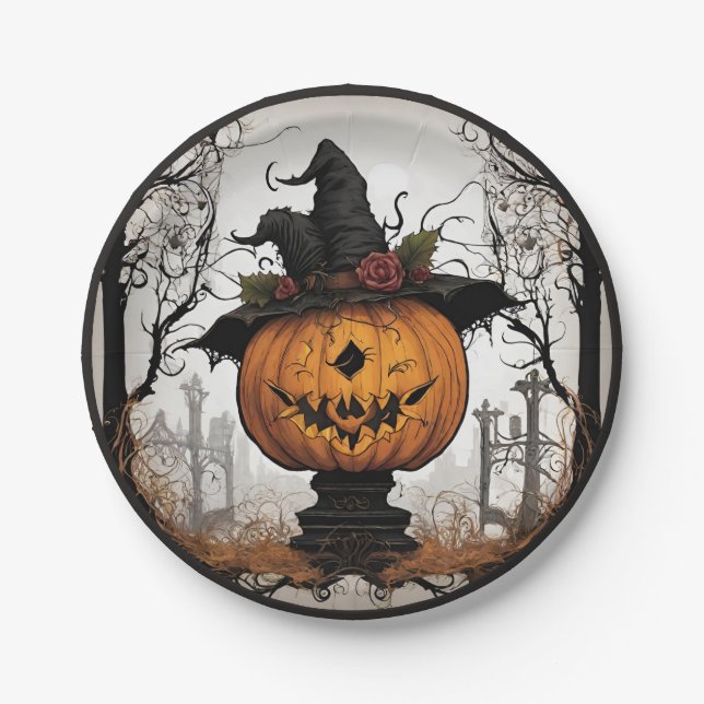 Gothic Halloween Pappteller (Vorderseite)
