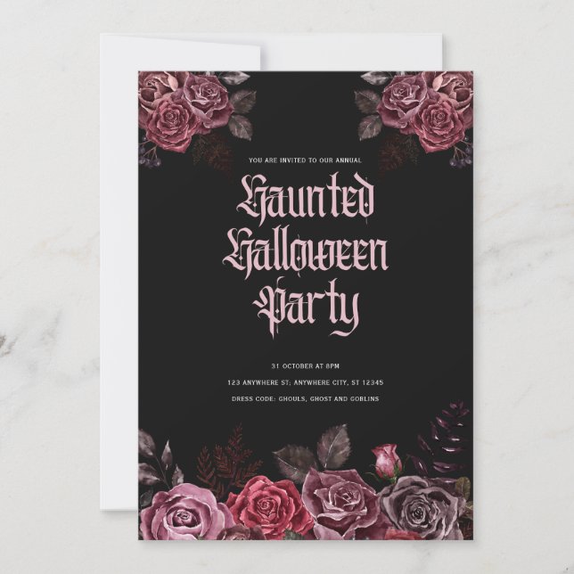 Gothic Halloween-Party Einladung (Vorderseite)