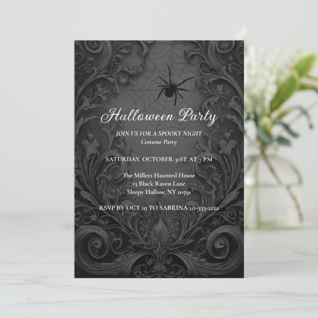 Gothic Halloween-Party Einladung (Stehend Vorderseite)