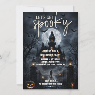 Gothic Halloween-Party-Einladung für ein Spukhaus Einladung