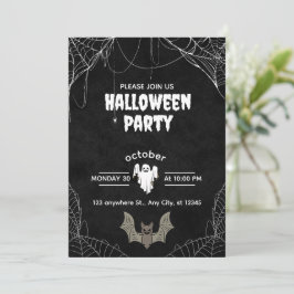 Gothic Halloween Party Invitation with Spiders Einladung