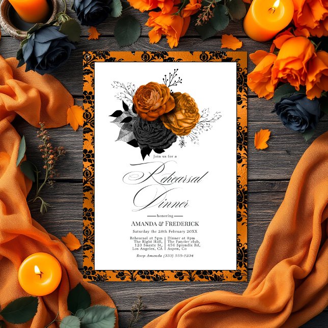 Gothic Halloween Probe Dinner Einladung (Gothic Halloween Rehearsal Dinner Invitation)