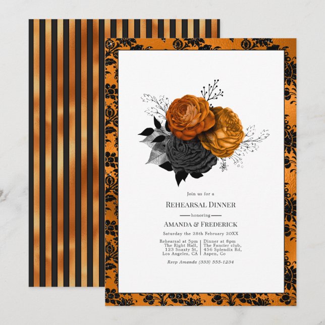 Gothic Halloween Probe Dinner Einladung (Vorne/Hinten)