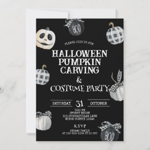 Gothic Halloween Pumpkin Carving & Costume Party Einladung