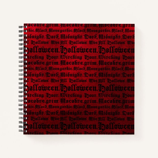 Gothic Halloween Red & Black Notizbuch (Vorderseite)