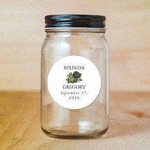 Gothic Halloween Rose White Wedding Runder Aufkleber