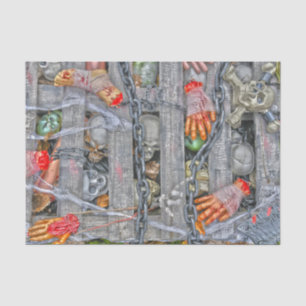 Gothic Halloween Schädel Ketten und Körperteile Seidenpapier