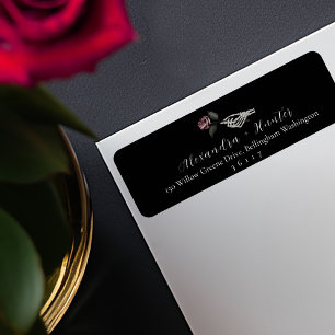 Gothic Halloween Skeleton Hand Rose Black