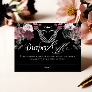 Gothic Halloween Skeleton Hands Baby Diaper Raffle Begleitkarte