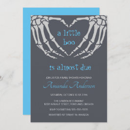 Gothic Halloween Skeleton Hands Boy Baby Shower Einladung