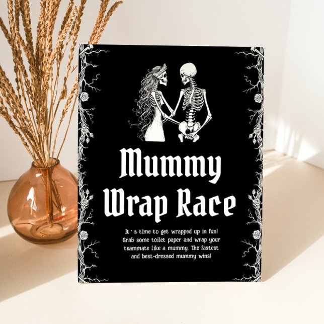 Gothic Halloween Skeleton Mummy Wrap Race Sign Sockelschild (Von Creator hochgeladen)