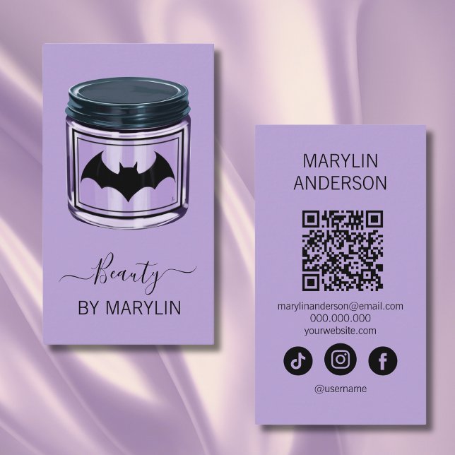 Gothic Halloween Skincare QR Code Scannable Visitenkarte (Von Creator hochgeladen)