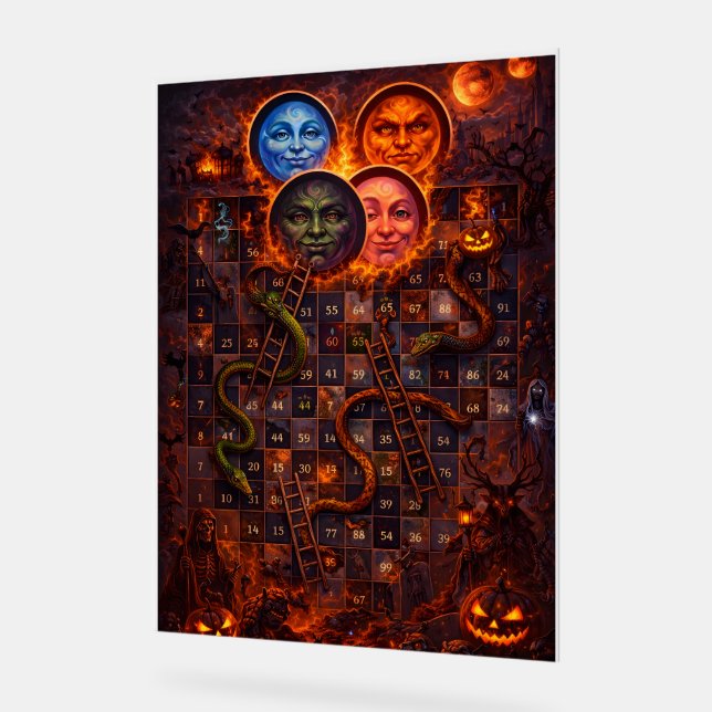 Gothic Halloween snakes and ladders mystical wall  Acrylschild (Winkel)