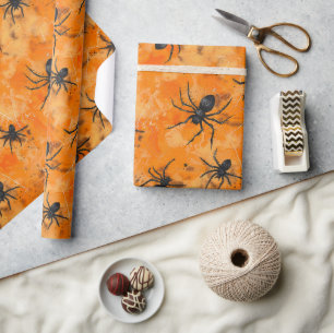 Gothic Halloween Spiders Spooky Season Geschenkpapier