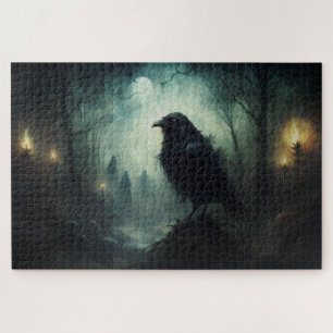 Gothic Halloween Spooky Crows Puzzle