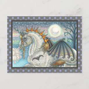 GOTHIC HALLOWEEN UNICORN WITH BAT WINGS, HORSE POSTKARTE