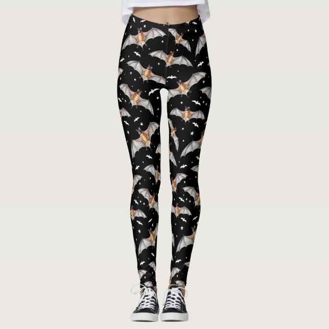 Gothic Halloween Vampire Bats Goth Creepy Niedlich Leggings (Vorderseite)