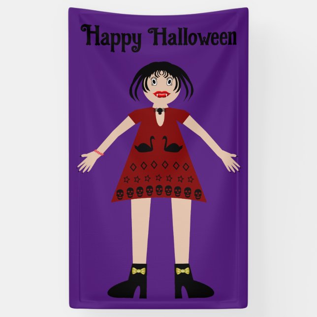Gothic Halloween Vampire Lady Custom Banner (Vertikal)