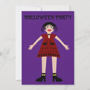 Gothic Halloween Vampire Lady Einladung