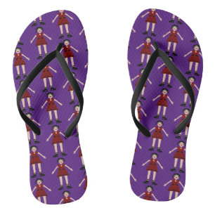 Gothic Halloween Vampire Lady Gemustert Flip Flops