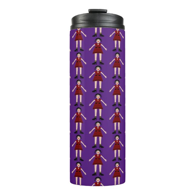 Gothic Halloween Vampire Lady Gemustert Thermosbecher (Vorderseite)