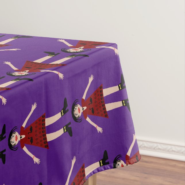 Gothic Halloween Vampire Lady Gemustert Tischdecke (Beispiel)