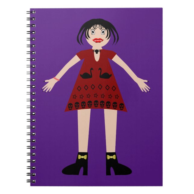 Gothic Halloween Vampire Lady Notizblock (Vorderseite)