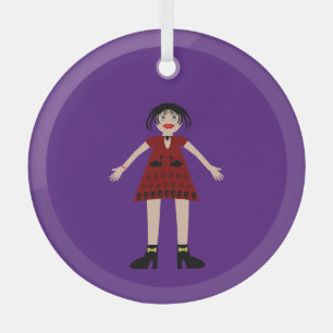Gothic Halloween Vampire Lady Ornament Aus Glas