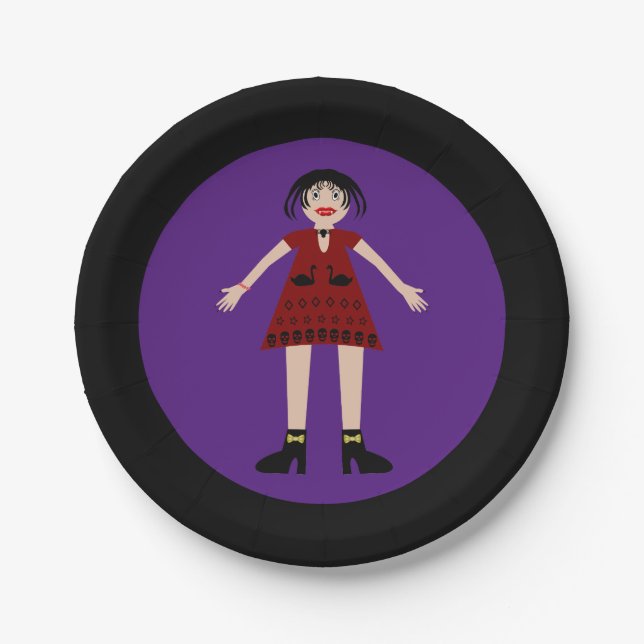 Gothic Halloween Vampire Lady Pappteller (Vorderseite)