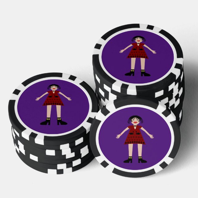Gothic Halloween Vampire Lady Pokerchips (Stapel)