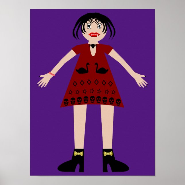 Gothic Halloween Vampire Lady Poster (Vorne)