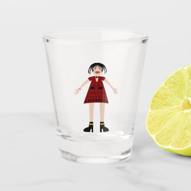 Gothic Halloween Vampire Lady Schnapsglas (Vorderseite)