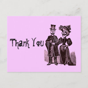 Gothic Halloween Wedding Danke Postkarte