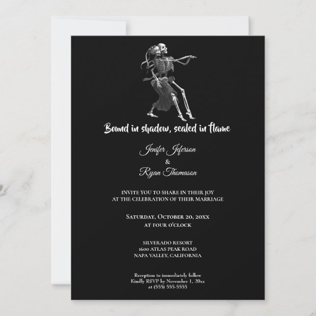 Gothic halloween wedding Invitation Einladung (Vorderseite)