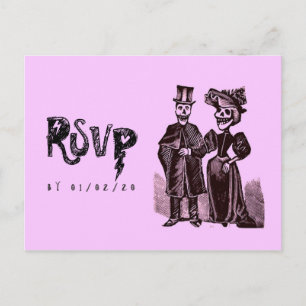 Gothic Halloween Wedding RSVP Postkarte