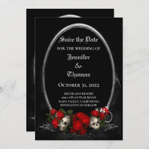 Gothic halloween wedding speichern Sie das Datum E Ankündigung