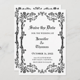 Gothic halloween wedding speichern Sie das Datum E Ankündigung