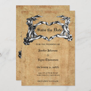Gothic halloween wedding speichern Sie das Datum E Ankündigung