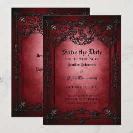 Gothic halloween wedding speichern Sie das Datum E Ankündigung