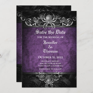 Gothic halloween wedding speichern Sie das Datum E Ankündigung