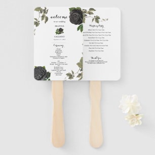 Gothic Halloween White Wedding Program Fächer