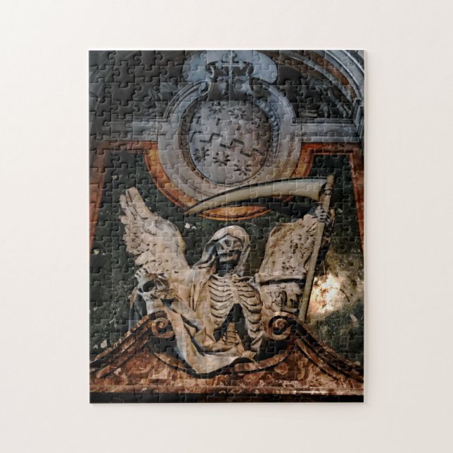 Gothic Halloween Winged Skeleton Puzzle (Vertikal)