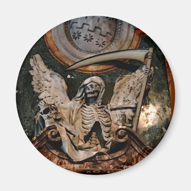 Gothic Halloween Winged Skelton Magnet (Vorne)