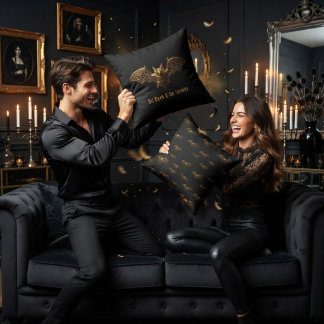 Gothic Halloween-Wurfkissen Goldene Fledermaus  Kissen