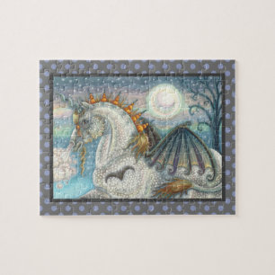 GOTHIC HALLOWEWEWEN UNICORN MIT BAT WINGS, HORSE PUZZLE