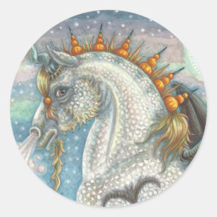 GOTHIC HALLOWEWEWEN UNICORN MIT BAT WINGS, HORSE RUNDER AUFKLEBER