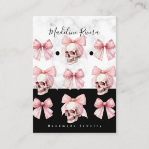 Gothic Handmade Artisan Earring Display Cards Telefonnummerkarte