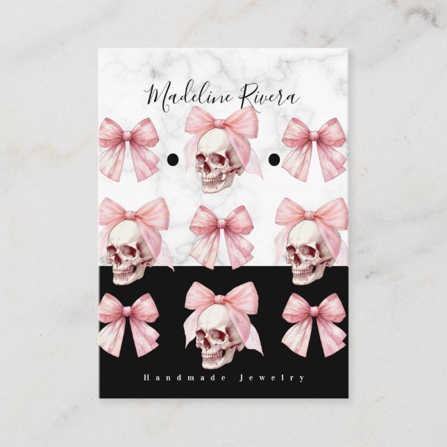 Gothic Handmade Artisan Earring Display Cards Telefonnummerkarte (Vorderseite)